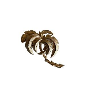Vintage Gold Tone Palm Tree Brooch Tropical Pin